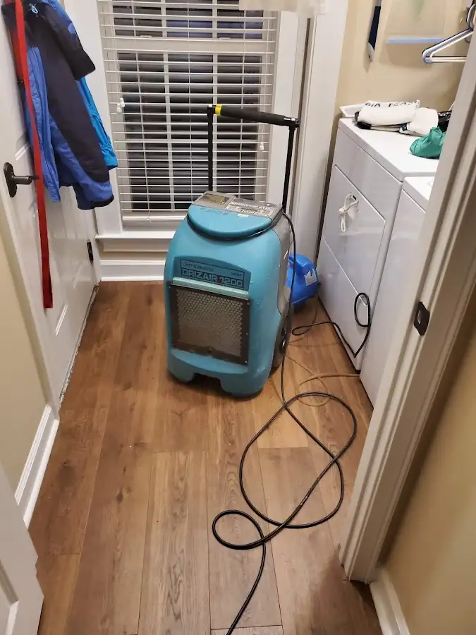 Commercial dehumidifier deployed for Flood Damage Cleanup in Alma