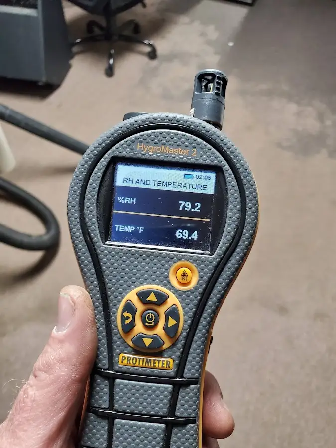 Moisture meter humidity assessment for Fire & Smoke Damage Restoration in Alma